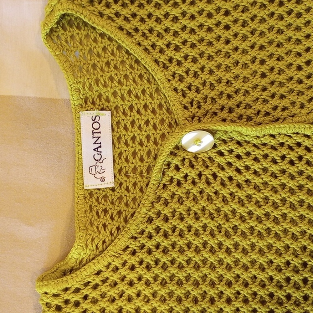 Lime Crochet Cardigan Sweater - Picture 2 of 3